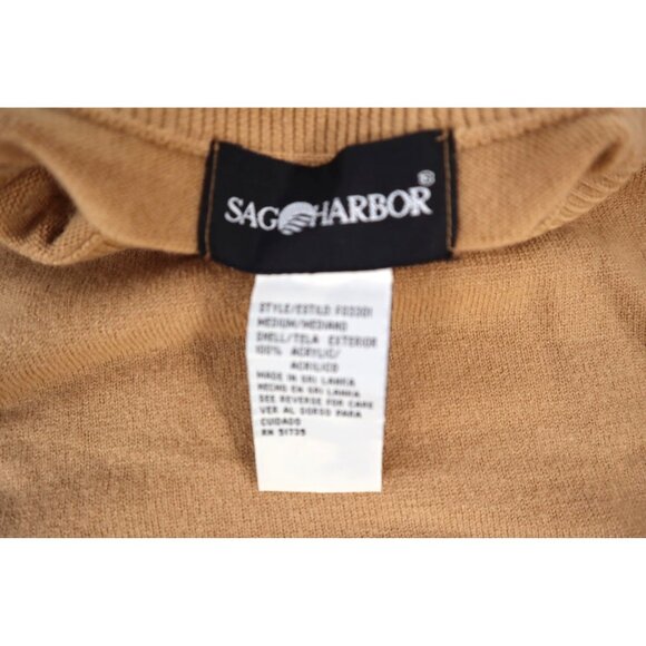 Vintage 90" Sag Harbor top Women's‎ petite Medium Camel Mock Neck Short Sleeve - Picture 8 of 14